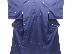 大正ロマン　抽象水玉模様織出しお召着物